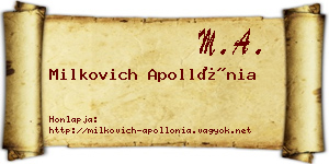 Milkovich Apollónia névjegykártya